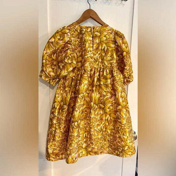 Kika Vargas x Target Gold Mum Floral Puff Sleeve Dress XS - Picture 3 of 10